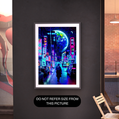 Neon food street Diamond painting kit