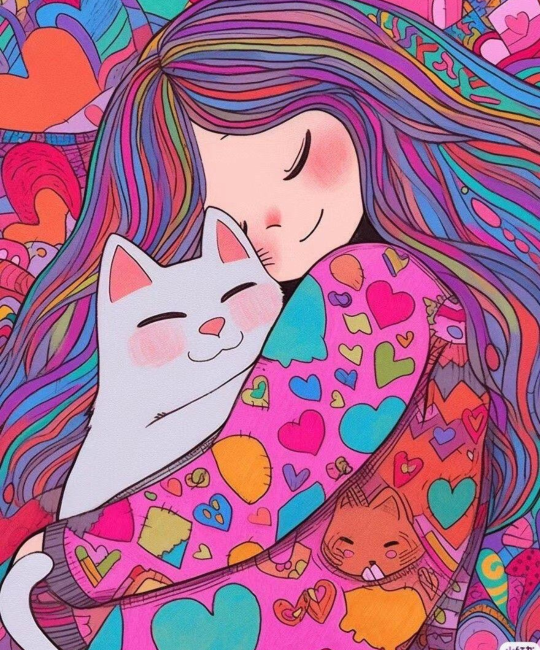 Kitty Cuddle Diamond painting