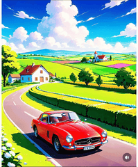 Country side drive Diamond painting kit