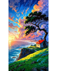 Seaside hut diamond painting