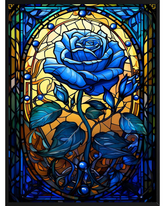 Blue rose mosaic