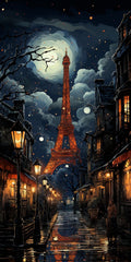 Dusky paris night Diamond painting kit