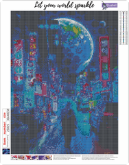 Neon food street Diamond painting kit