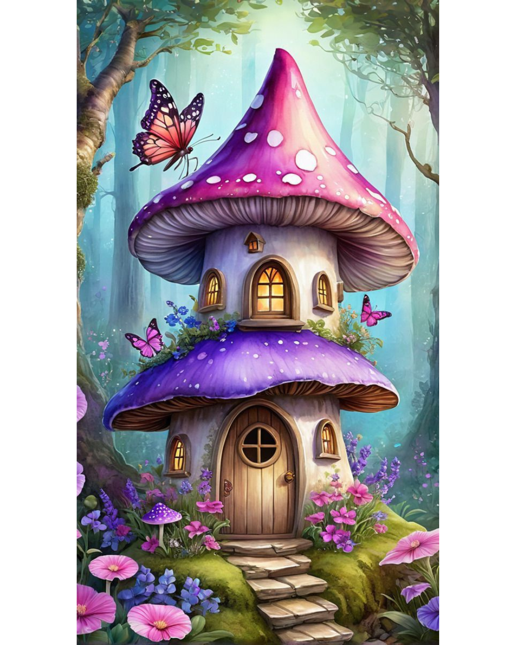 Mushroom Cottage diamond painting