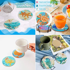 6 pcs DIY diamond coaster set