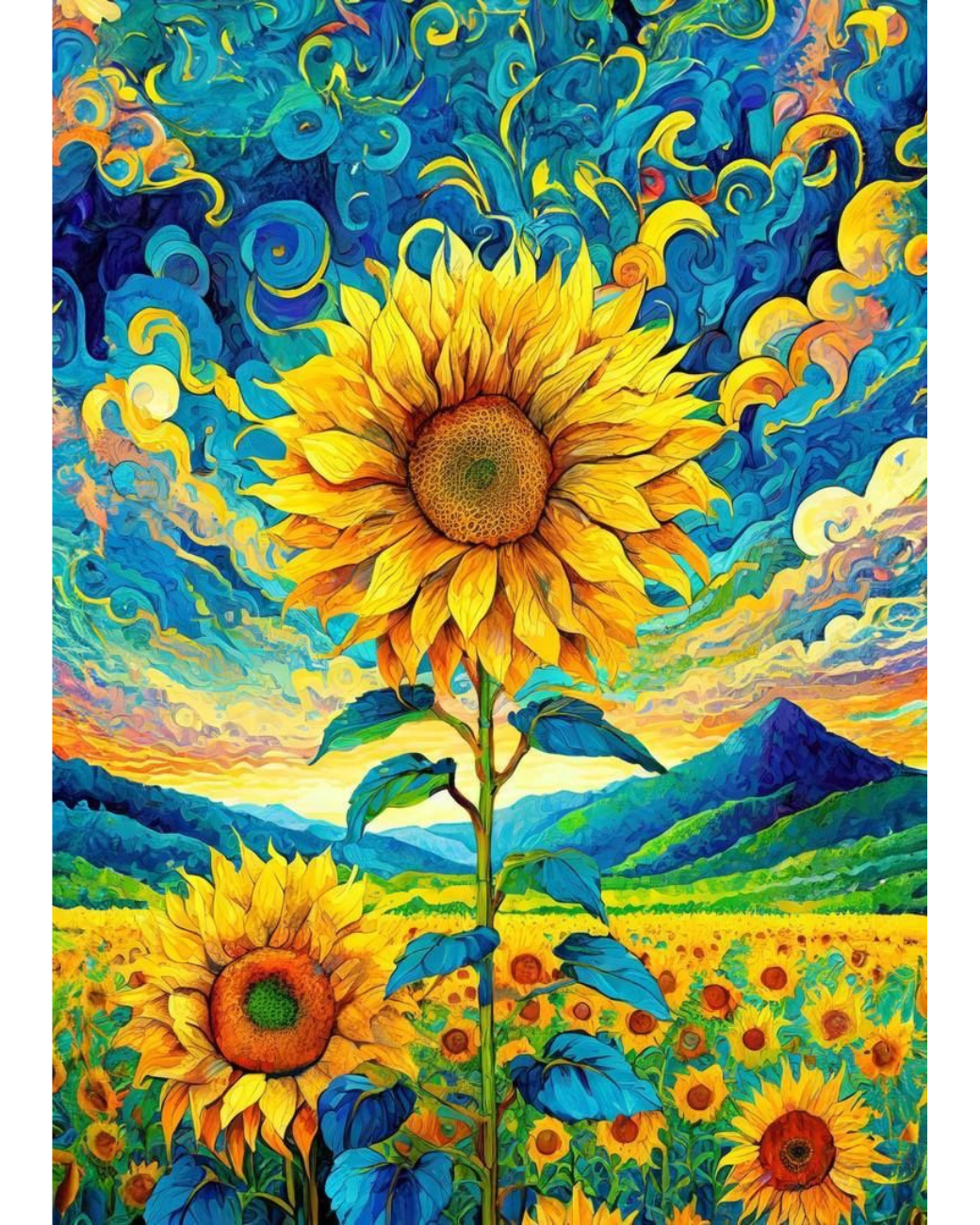 Starry sunflower field