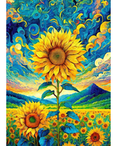Starry sunflower field