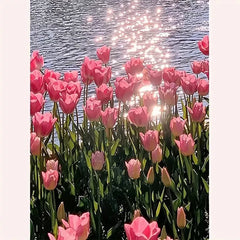 Pink tulips Diamond painting kit