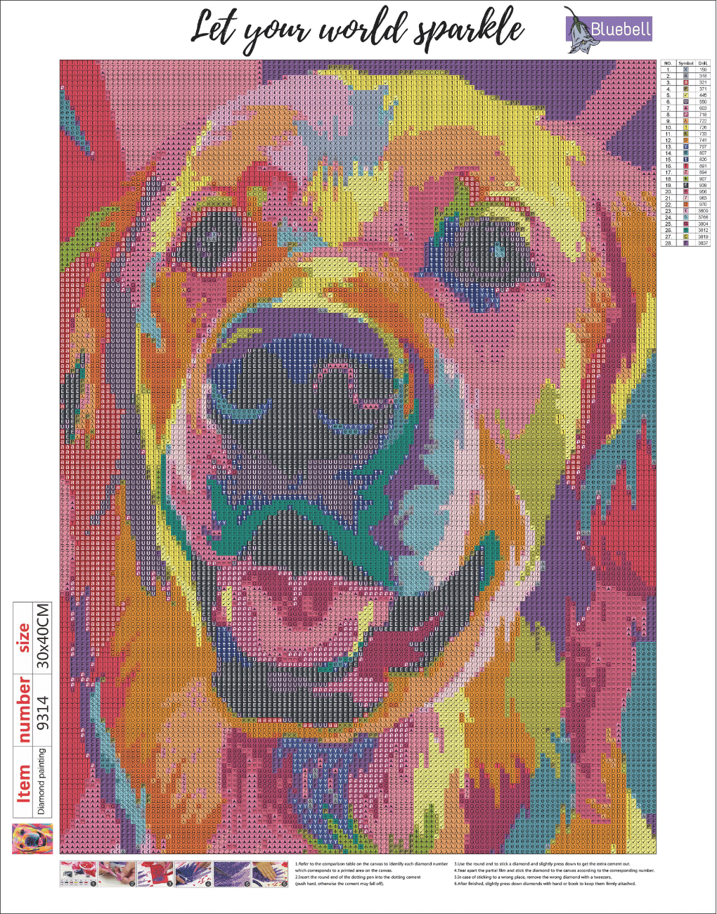 Radiant dog diamond painting