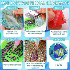 6 pcs DIY diamond coaster set