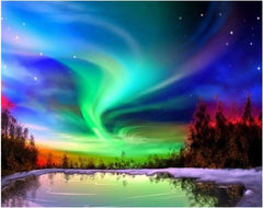 Vibrant Aurora Diamond painting kit