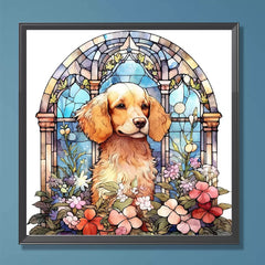 Puppy Glass Art Diamond painting kit